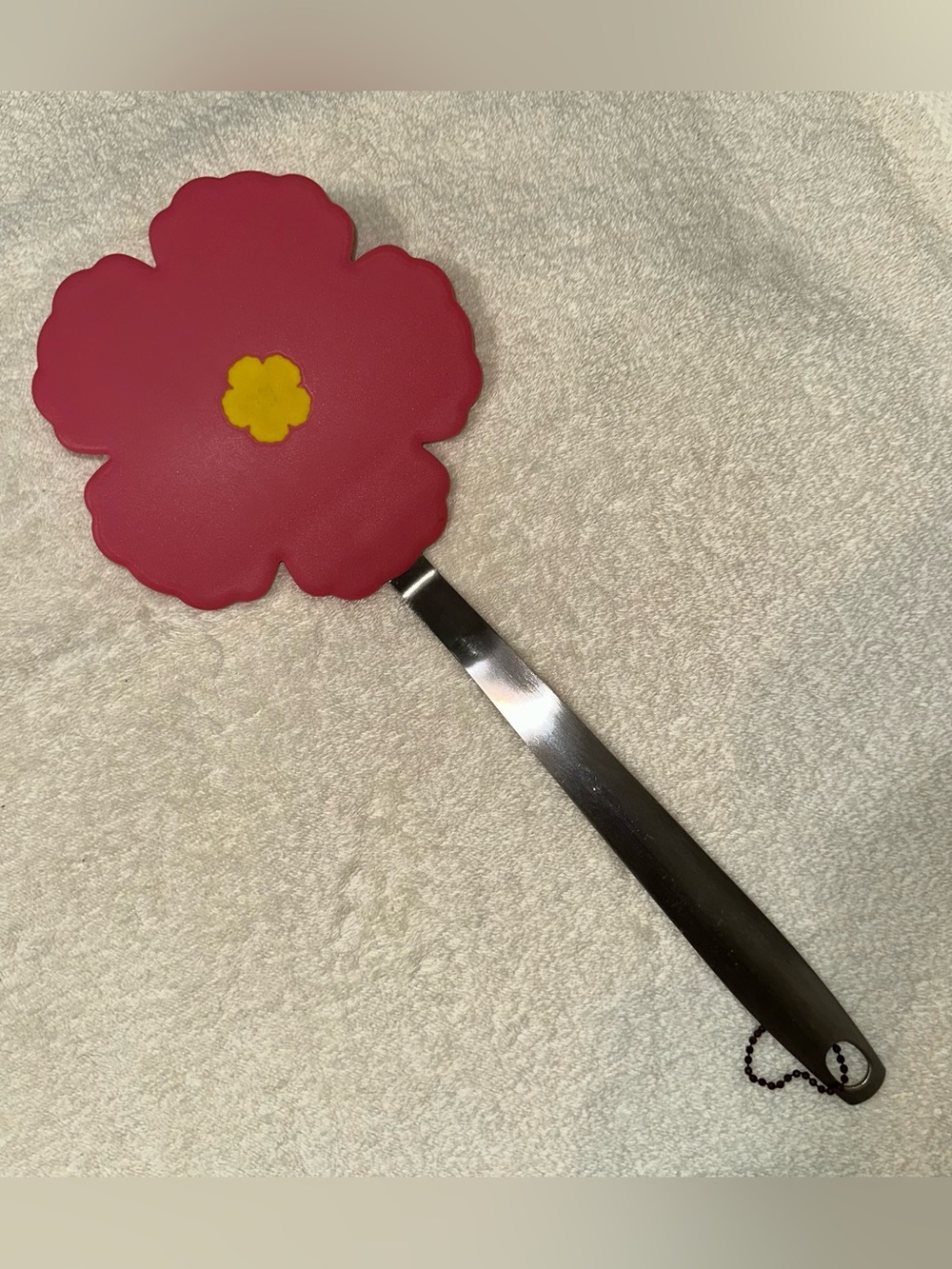 RARE Tovolo Pink Flower Silicone Spatula Cookie Turner 14" Stainless Steel